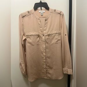 Light rose gold blouse cute for any event gently worn.